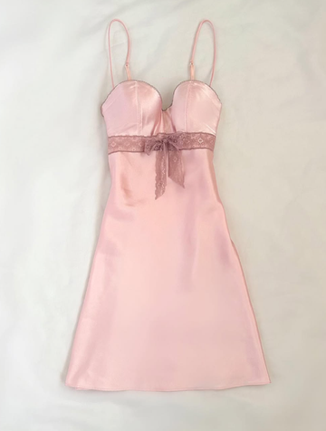 Simple Pink A Line Spaghetti Strap Lace Satin Short Homecoming Dress Birthday Dress Outfits HZ1023